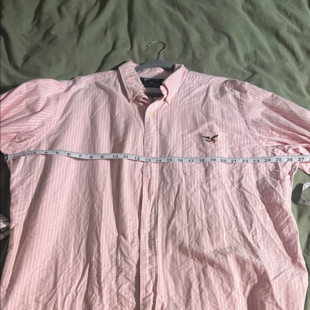 American Living Light Pink and White Casual Button-Down Shirt